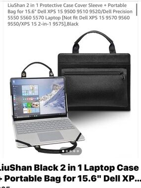 SHAN Black 2-in-1 Laptop Case & Sleeve with Handle